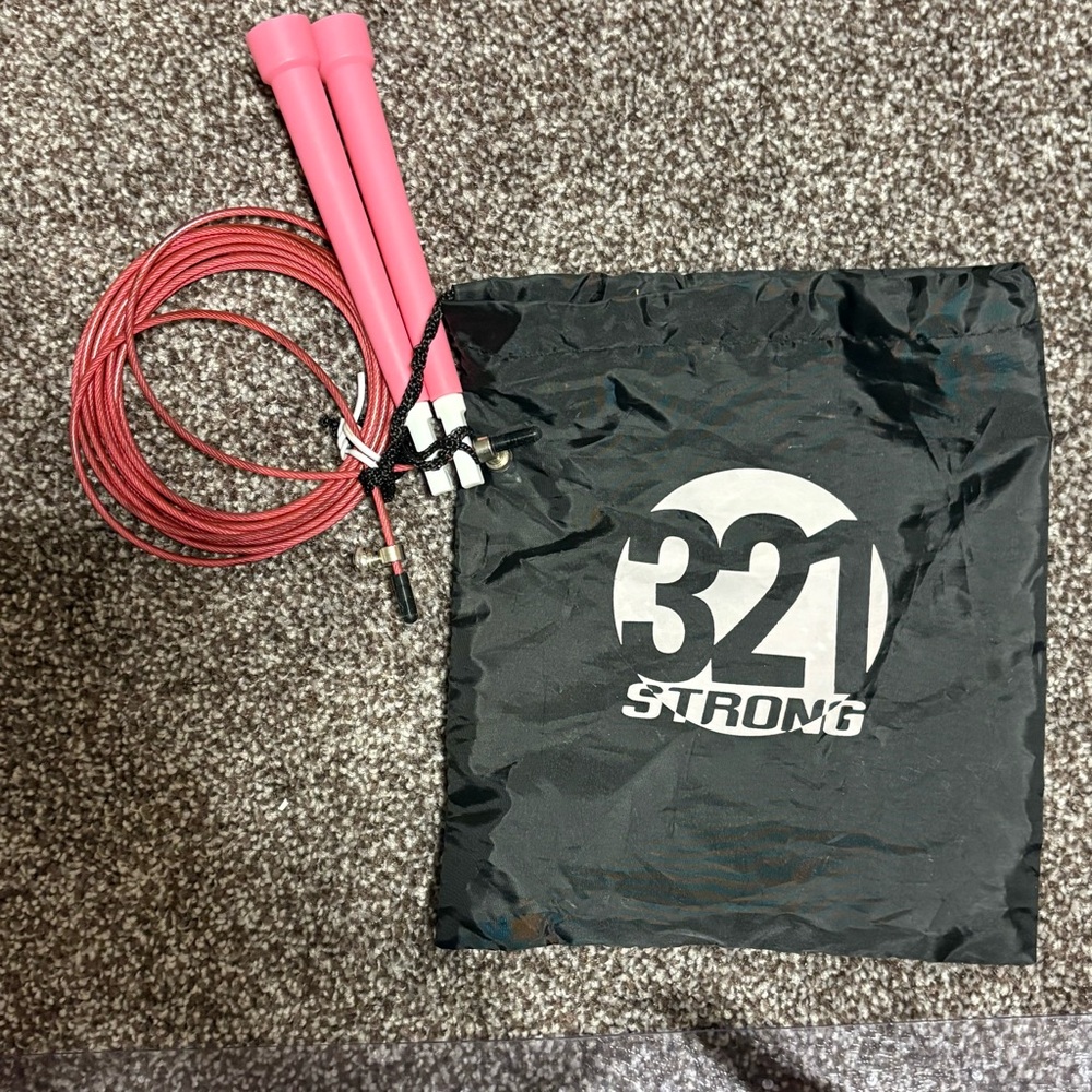 321 Strong Pink Jump Rope Active Workout Set